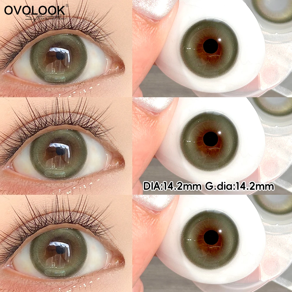 Контактные линзы OVOLOOK Juicy Amber Glass Iris цвета оранжевой газировки, полугодовые, 14,5 мм, для ежедневного макияжа в корейском стиле. (art.: 3920dbb295985) - 3920dbb295985