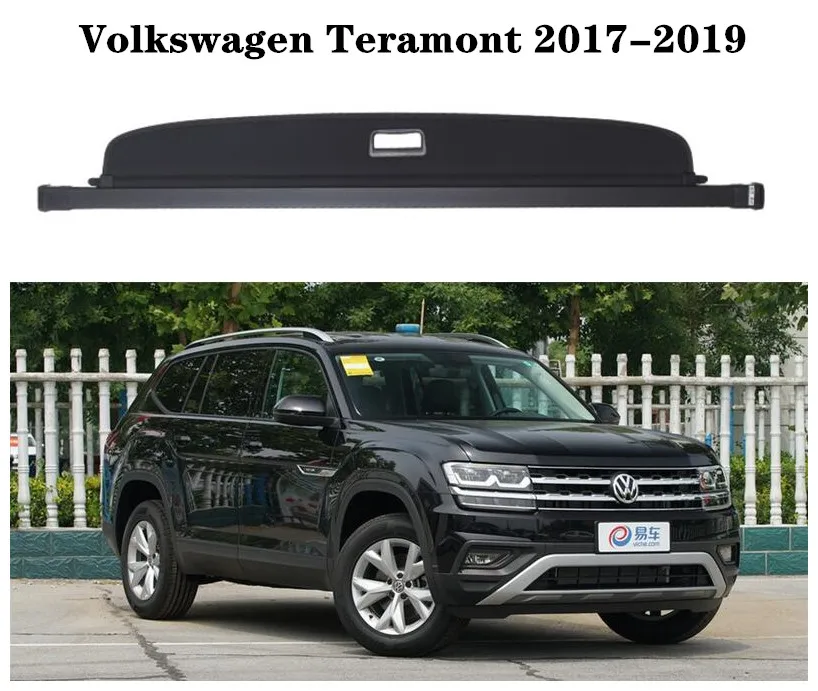 

High Qualit Car Rear Trunk Cargo Cover Security Shield Screen shade For Volkswagen Teramnt 2017-2019(black, beige)