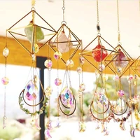 crystal wind chime star moon sun catchers windchimes plated colorful beads hanging drop for outdoor indoor garden decor craft