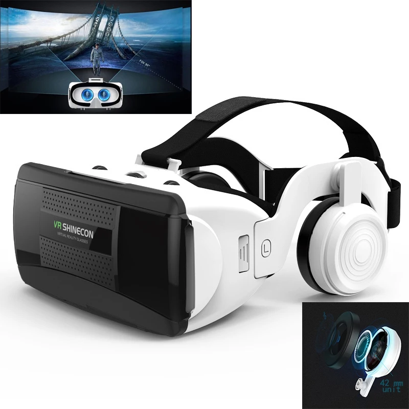 Stereo 3D Glasses Pro Virtual Reality VR Headset Gaming Full System Movie IOS Android Smartphone Support Wireless Rocker