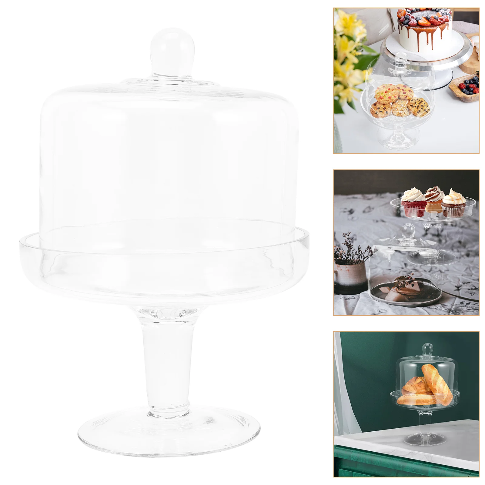 

Wedding Cake Holder Household Cake Stand Snack Plate Dessert Plate with Lid