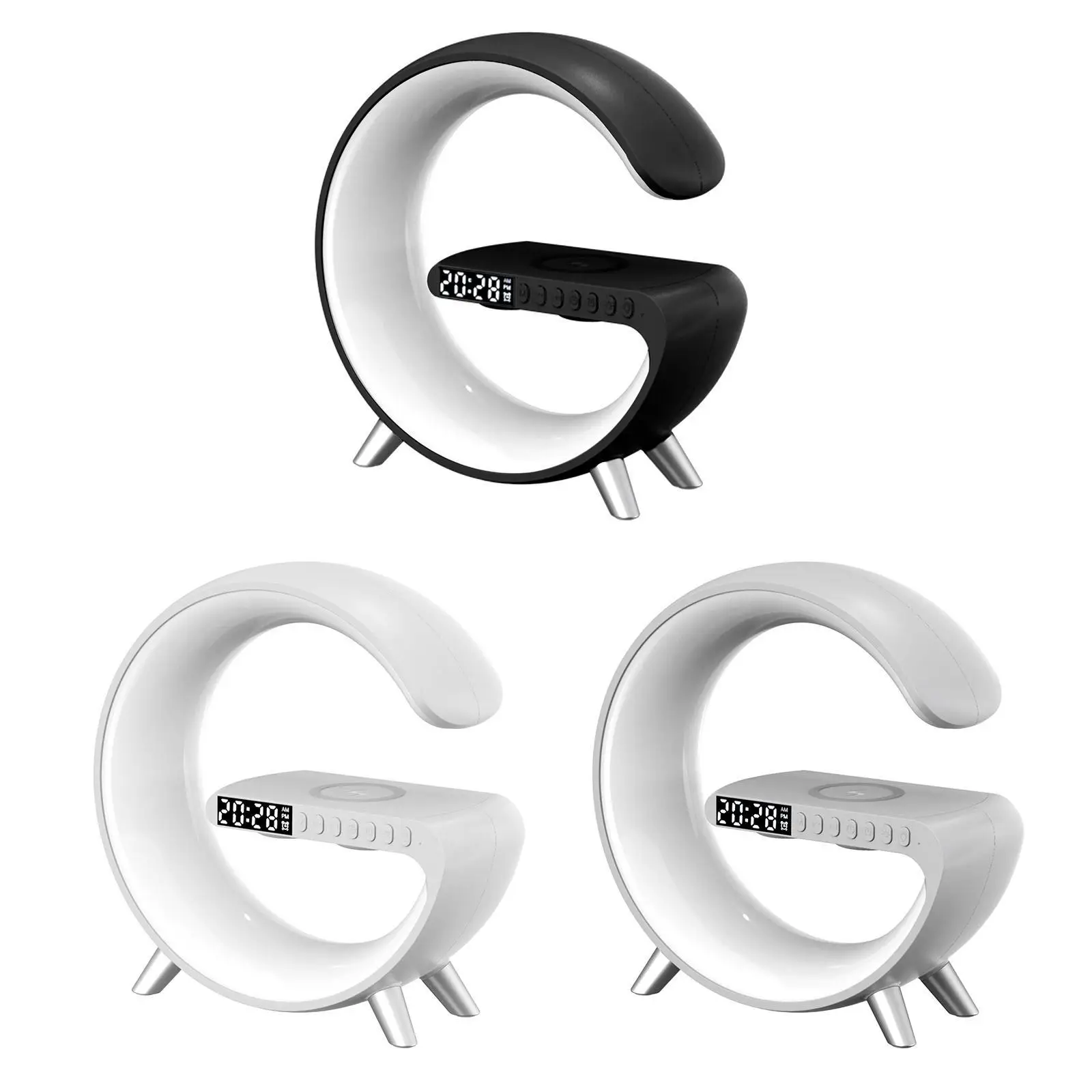 

Будильник с беспроводным зарядным устройством, 15 Вт, RGB-подсветильник ка