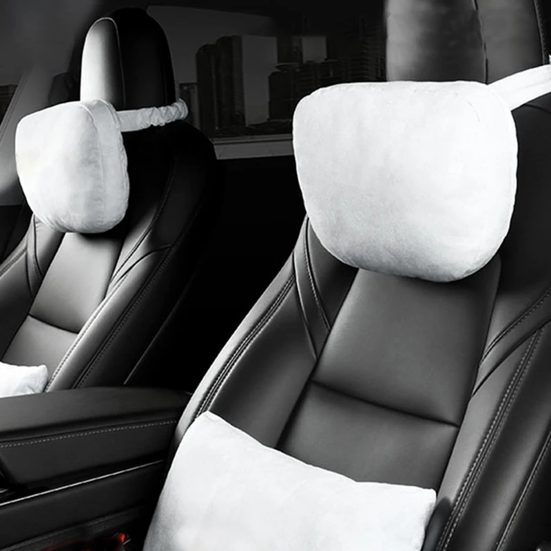 

For Tesla Model 3 Model Y Car Seat Headrest Neck Pillow Model S Model X Soft Comfort Memory Cushion Protect Cover Accessories