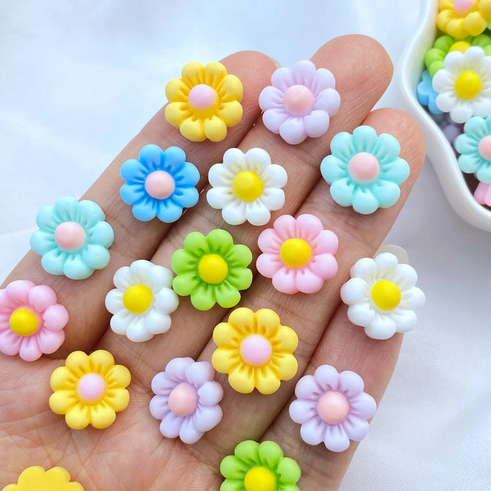 

30 pieces of resin cute color 12mm sunflower gem flat stone decal DIY home nail craft accessories Fig scrapbook