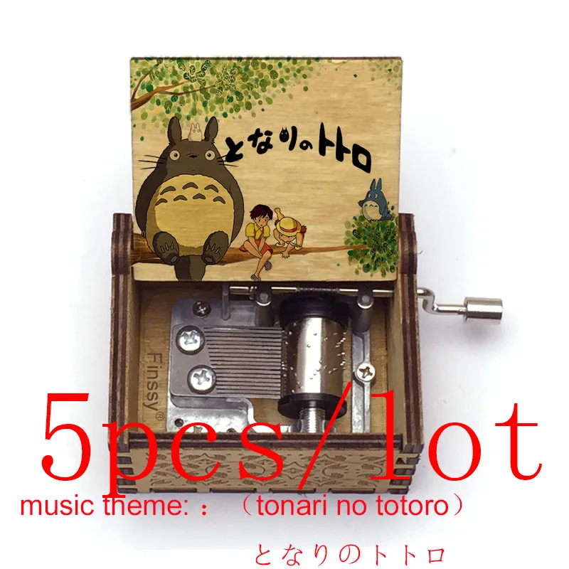 

5pcs Totoro Cartoon Music Box Anime Musical Box tonari no totoro music theme Hand Wood Kid Children Craft Toy Gift Large Stock