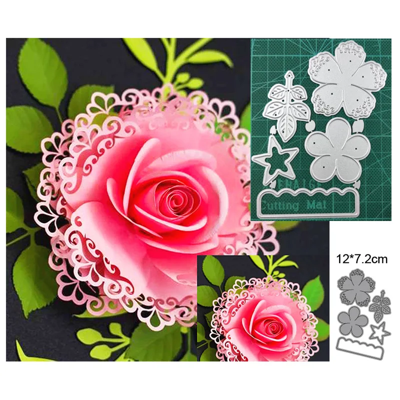 

3D Lace Flower Frame Craft Metal Cutting Dies For DIY Scrapbooking Album Embossing Paper Cards Decorative Crafts