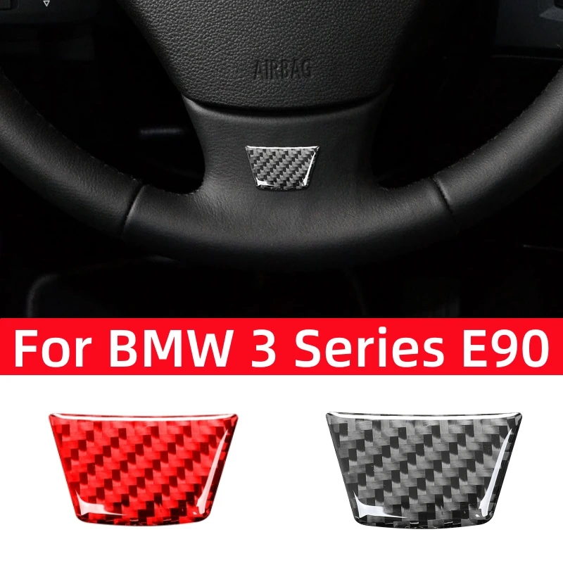 

Аксессуары для BMW 3 серии E90 2005-2012, внутренняя панель рулевого колеса из углеродного волокна, декоративные наклейки для подбородка, накладка