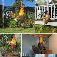 lawn and garden art iron rooster outdoor patio metal iron rooster art ornament decoration home decoration garden ornament