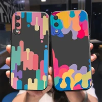 rainbow gradient phone case for samsung galaxy s20 s20fe s20 ulitra s21 s21fe s21 plus s21 ultra back liquid silicon black