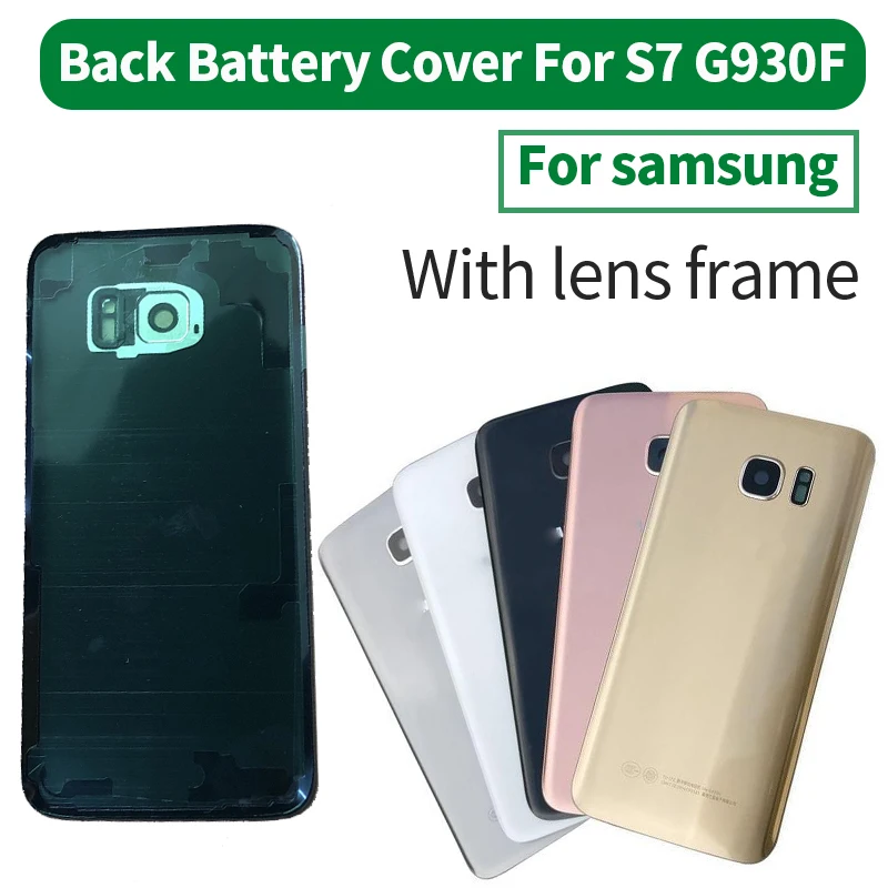 Enlarge JUST Battery Cover Original For SAMSUNG Galaxy S7 G930F Back Battery Cover Door Rear Glass Housing Case Replace With lens frame