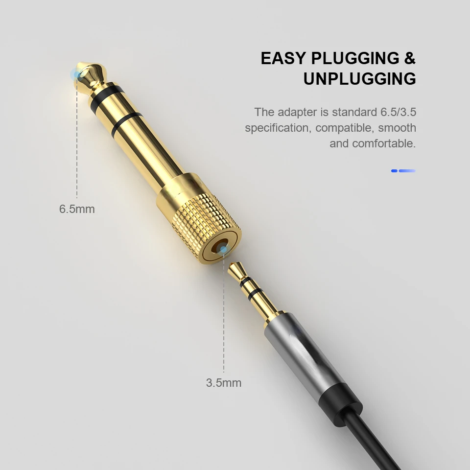 

2022 Trend Audio Adapter Microphone AUX 6.3 3.5 mm Converter Jack 6.5 6.35mm Male Plug to 3.5mm Female Connector Headphone Ampli