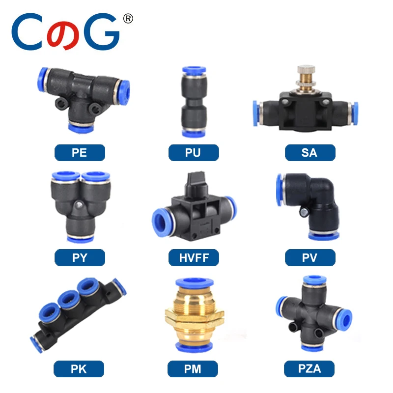 

1PCS PU/PY/PV/PZA/PE Pneumatic Fitting Pipe Tube Air Quick Fittings 4mm 6mm 8mm 10mm 12mm 14mm Water Push In Hose Couping
