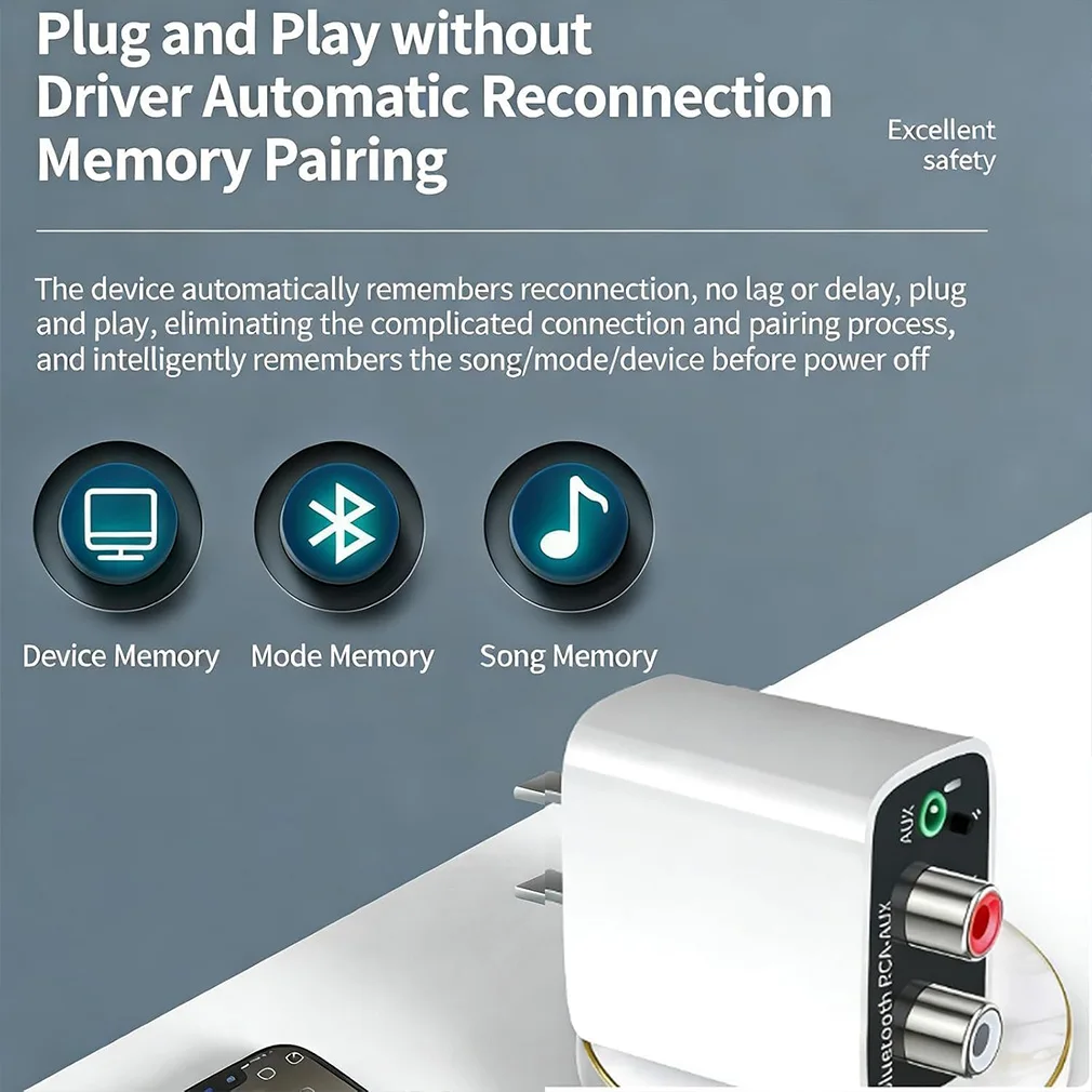 Фото Беспроводной аудиоприемник-передатчик Bluetooth с поддержкой старых стереодинамиков, воспроизведением с U-диска, быстрой зарядкой для наушников, ТВ, ИК-управлением через приложение №4