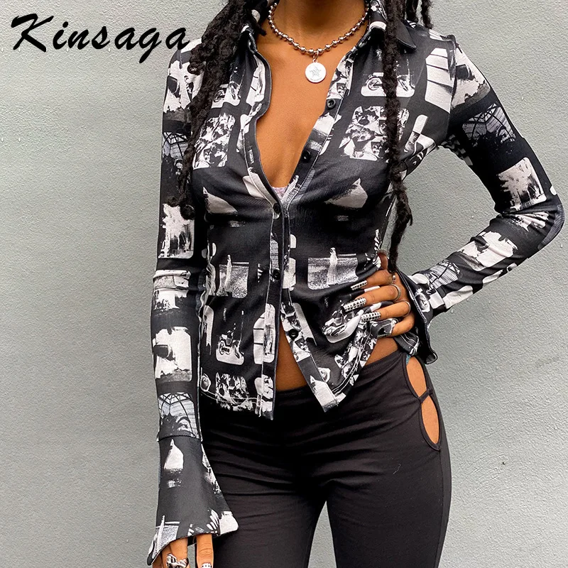 

Женская блузка в шотландскую клетку, с длинным рукавом и пуговицами