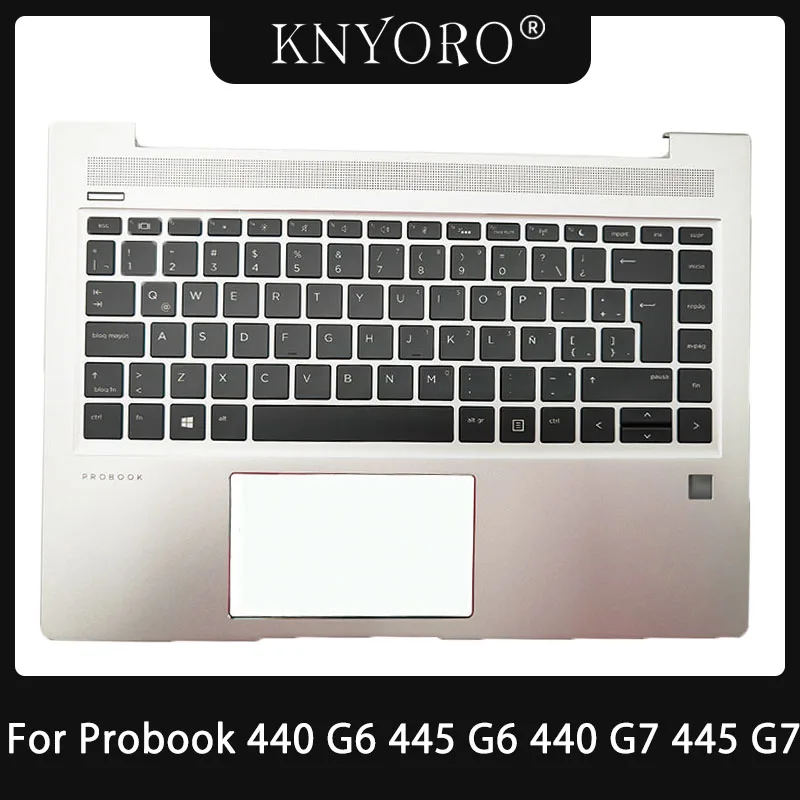 New Spain Keyboard For HP Probook 440 G6 445 G6 445 440 G7 Palmrest Upper Cover Top Case Laptop SP US Keyboard Backlight spanish