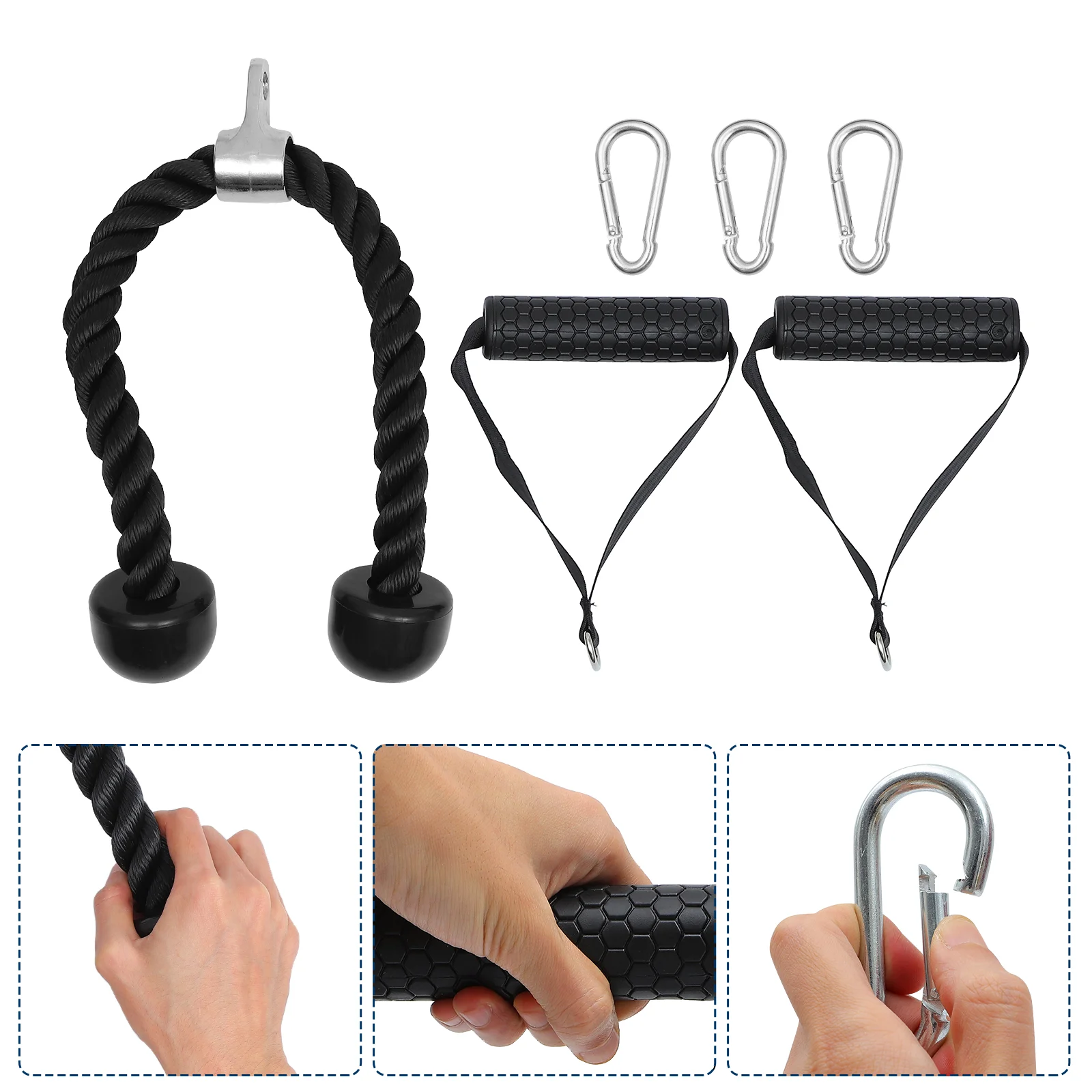 

Ropetricep Down Cable Attachment Fitness Kit Triceps Tool Bar Press Handle Training Muscle Gym Push System Muscles Duty Heavy