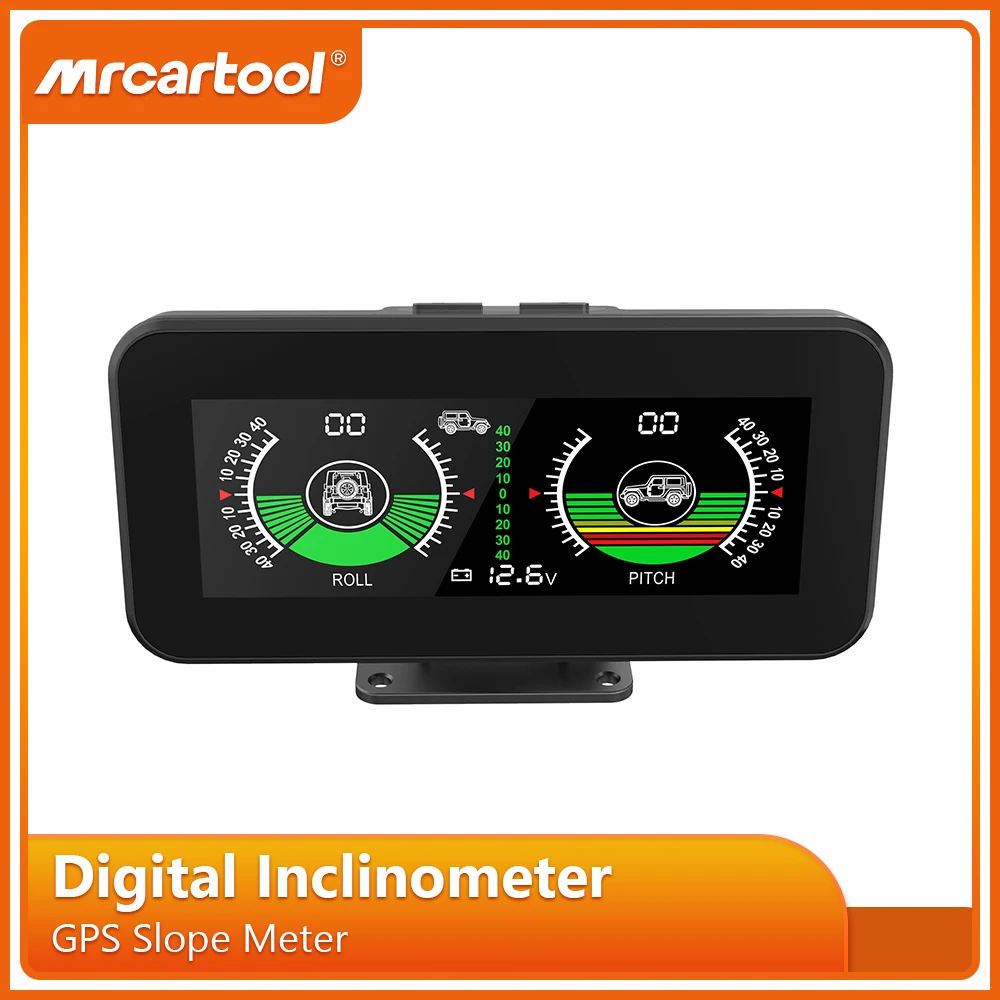

MRCARTOOL M50 Digital Inclinometer Tilt Angle ProtractorCar Compass Pitch Inclinometer HUD off road Accessories GPS Slope Meter