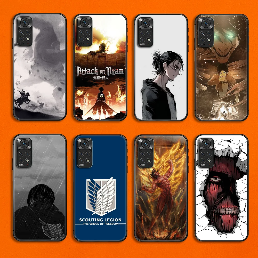 

Attack on Titan Anime Phone Case Cover For Xiaomi Redmi Note K50 7 8 9 10 11 12 A C E T S Ultra Pro Plus TPU Soft Black