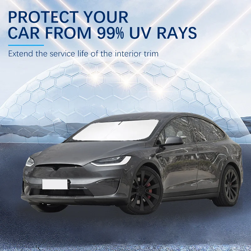

Для Tesla Model X 3 S Y летние автомобильные аксессуары, солнцезащитные козырьки на лобовое стекло автомобиля, солнцезащитный крем на переднее окно, УФ-зонтик