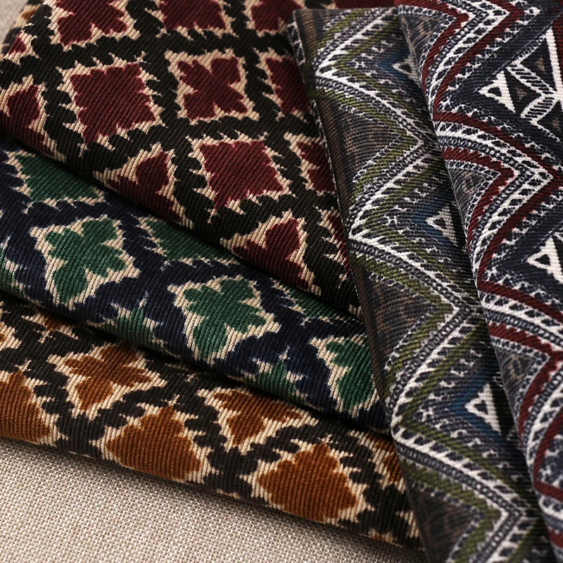 Вельветовая бархатная ткань с геометрическим принтом женские модные брюки