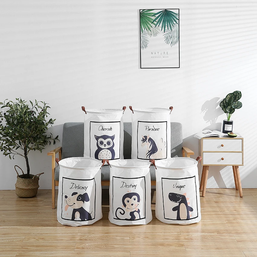 

Новая Большая мультяшная складная корзина для белья, корзина для хранения грязной одежды для детей, органайзер для игрушек, корзина для мел...