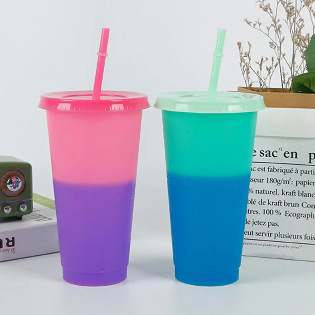 

720ML Water Bottle Decorative Layout Props Plastic Adding Vitality Color Changing Beverage Cup for Kitchen