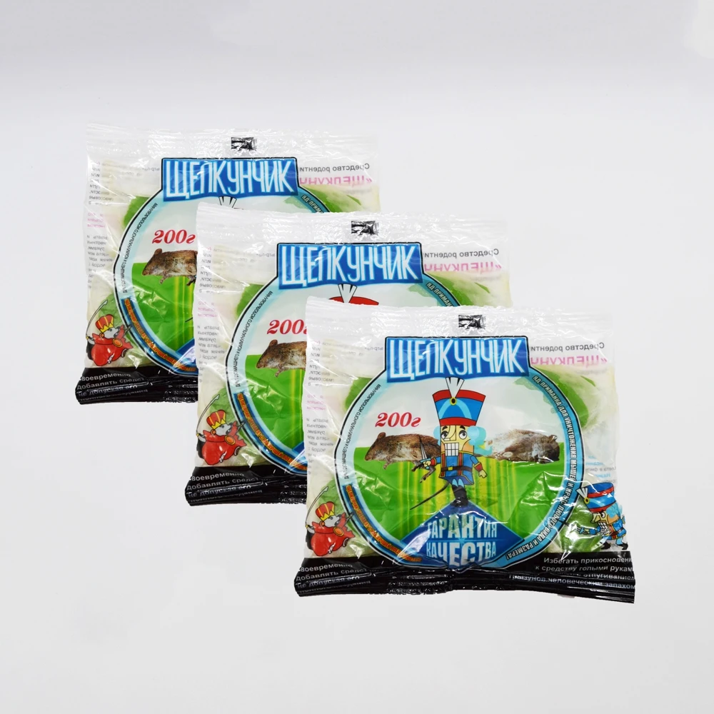 Щелкунчик 200гр новейшая отрава от грызунов крыс и мышей 3 шт. |