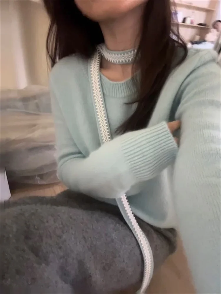 Высококачественный свитер с бархатной лентой и енотом женская осенне-зимняя