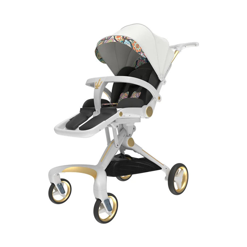 

Baby Walking Artifact Trolley High Landscape One-click Car Two-way Can Sit and Lie Baby Baby Lightweight Folding Stroller