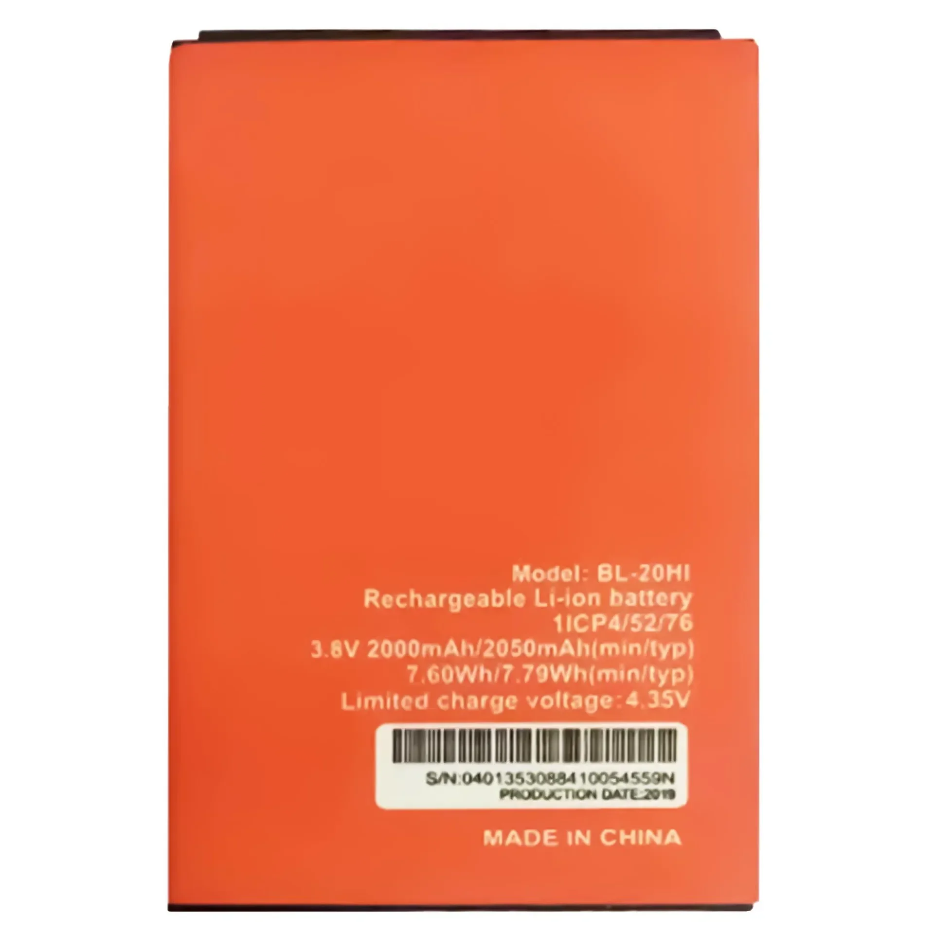 Сменный аккумулятор для мобильного телефона Itel A23 A23F A16 BL-20HI 2050 мАч встроенный