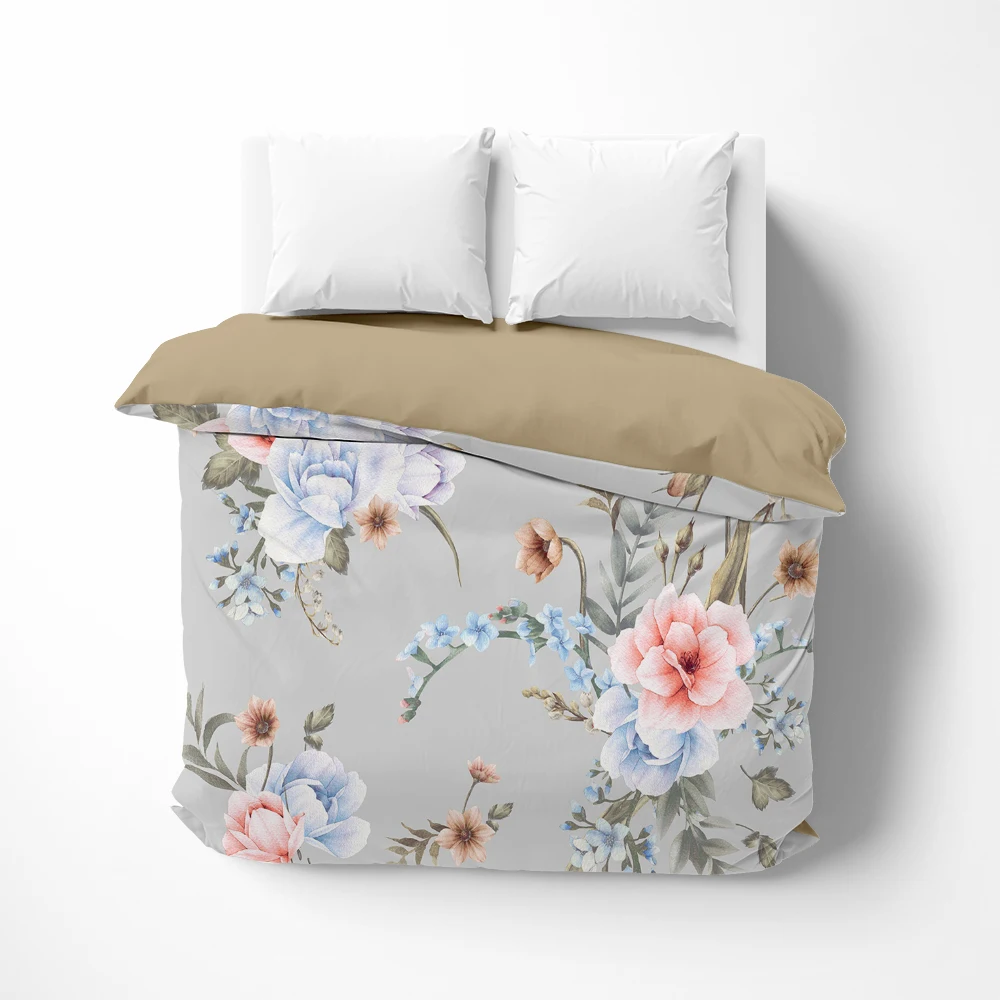 

1Pc Luxury Duvet cover Quilt Cover Blanket/Comfortable Case flower Bedding 140x200 150x200 135x200 240x220 Customized size grey