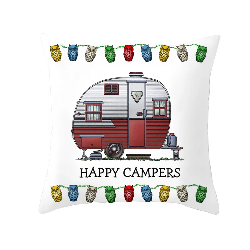 Чехол для подушки автомобиля Campers Happy Owl наволочка домашняя декоративная чехол