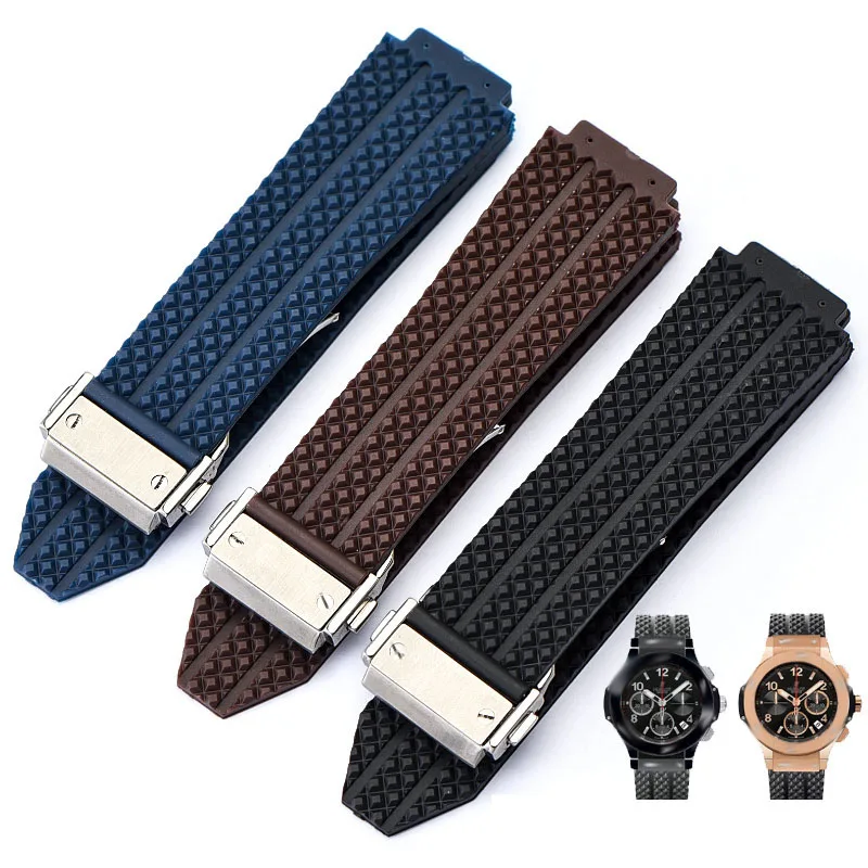 

Ремешок для часов HUBLOT BIG BANG Силиконовый водонепроницаемый мужской, стильный браслет на цепочке, аксессуары для часов, резиновый браслет