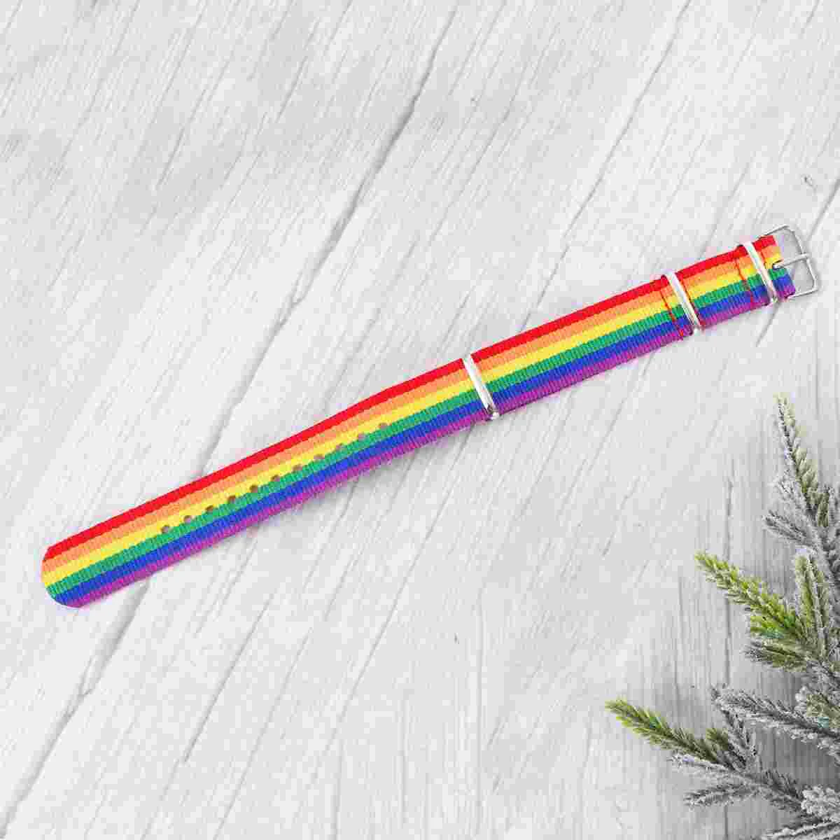 

Womens Gift Bracelet Knit Creative Hand Chain Rainbow Pendant Printed Bracelet