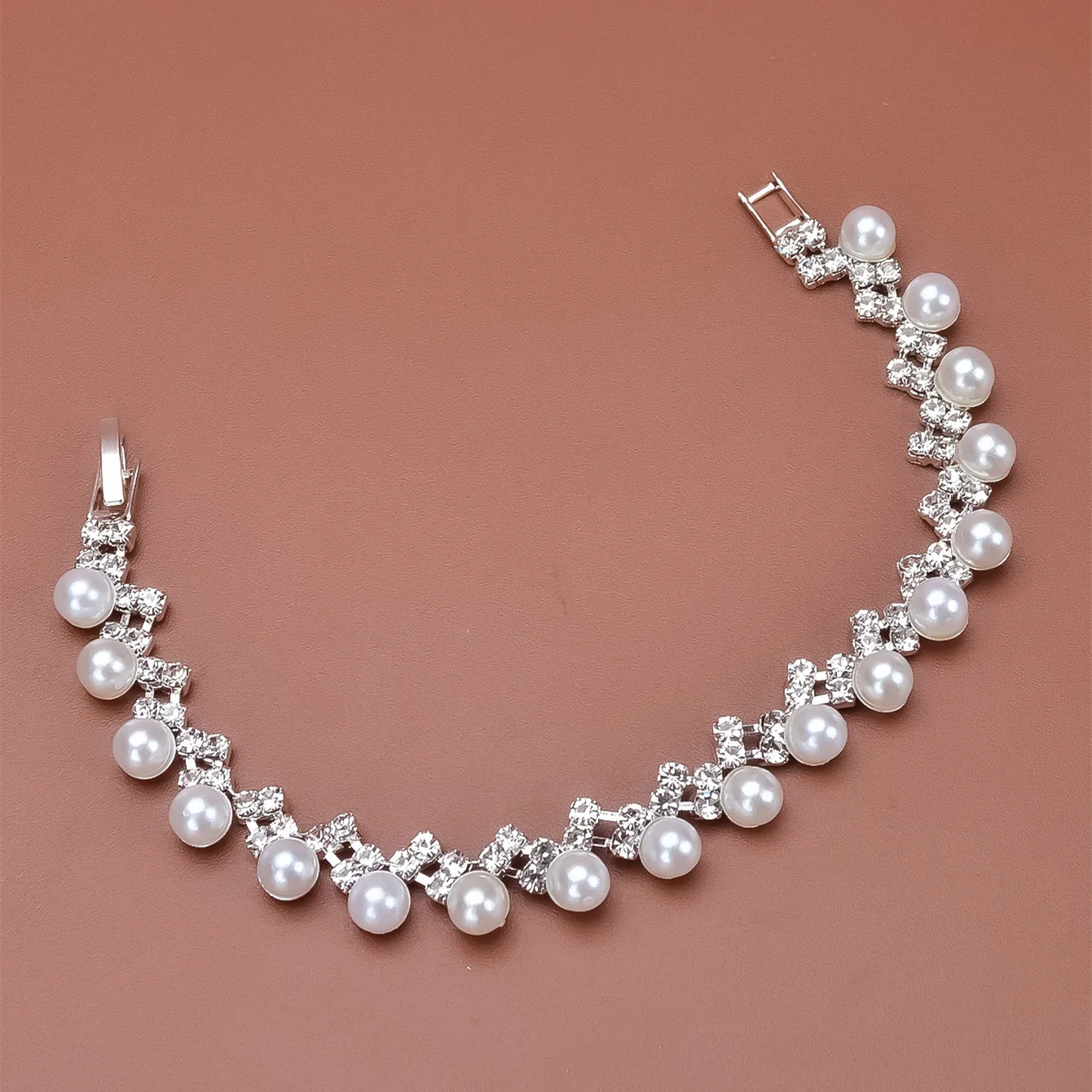 

925 Sterling Silver Trendy Bracelet Pearl Chain Linked for Women Charm Cuff Bangle Fine Jewelry Gift Pulseira Wholesale