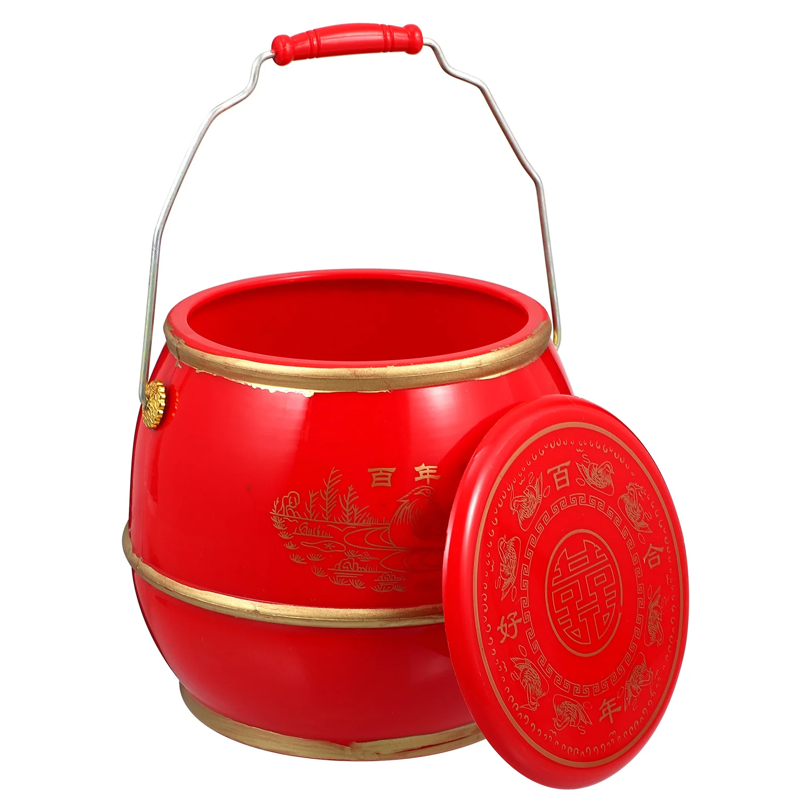 

1Pc Plastic Bucket Egg Storage Chinese Traditional Wedding Ornaments