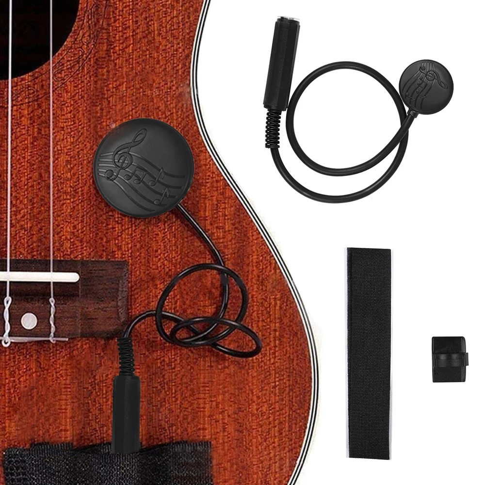 

Acoustic Guitar Pickup Professional Black Piezo Contact Pickup for Ukulele Violin Cello Musical Instruments Accessories