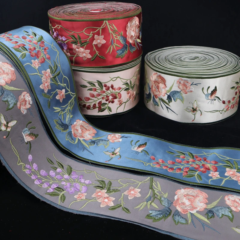 1 м китайская вышитая лямка в стиле ретро кружевная бейка с вышивкой для DIY