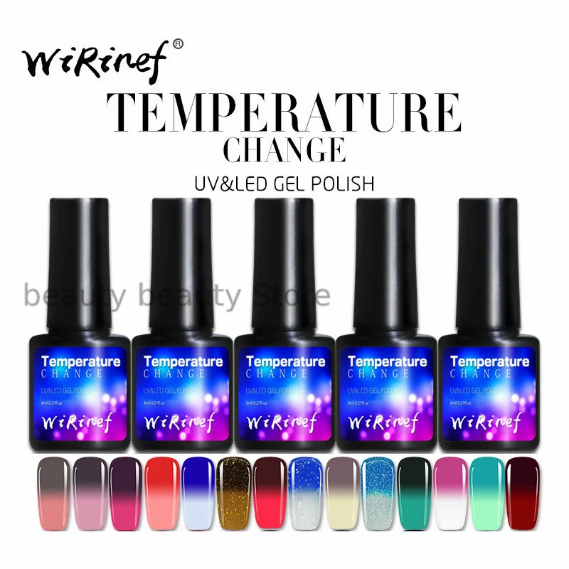 

Nail Gel Polish Temperature Change Color Lacquer UV Thermo Chameleon Varnish Gel Nails Polish Semi Permanent Nail Art Decoration