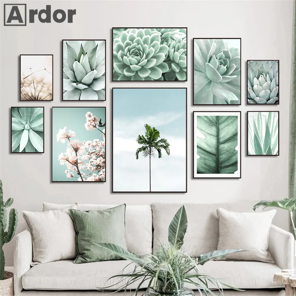 

Beach Bridge Aloe Succulent Plant Wall Art Canvas Painting Nordic Posters and Prints Wall Pictures For Living Room Home Decor