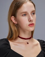 gold pendants black flannel choker necklaces jewelry double layer heart pendant clavicle chain for women girls gifts presents