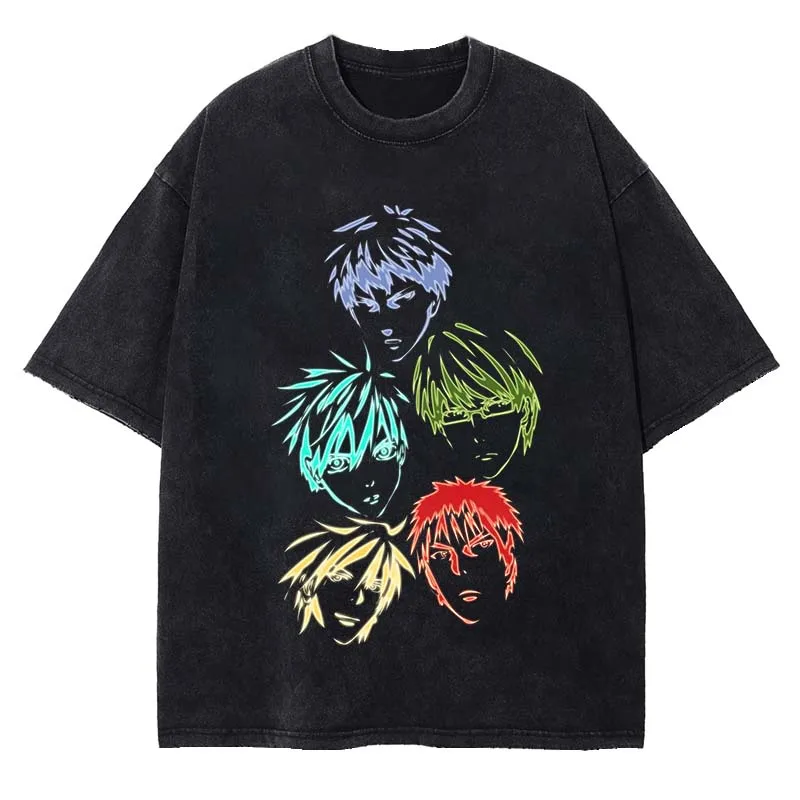 

Футболка мужская оверсайз в стиле хип-хоп, винтажный топ с рисунком аниме и графикой, уличная одежда в стиле Харадзюку, лето 2023