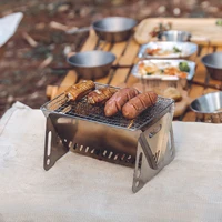 outdoor folding card stove stainless steel incinerator bbq stove wood stove camping supplies portable charcoal stove