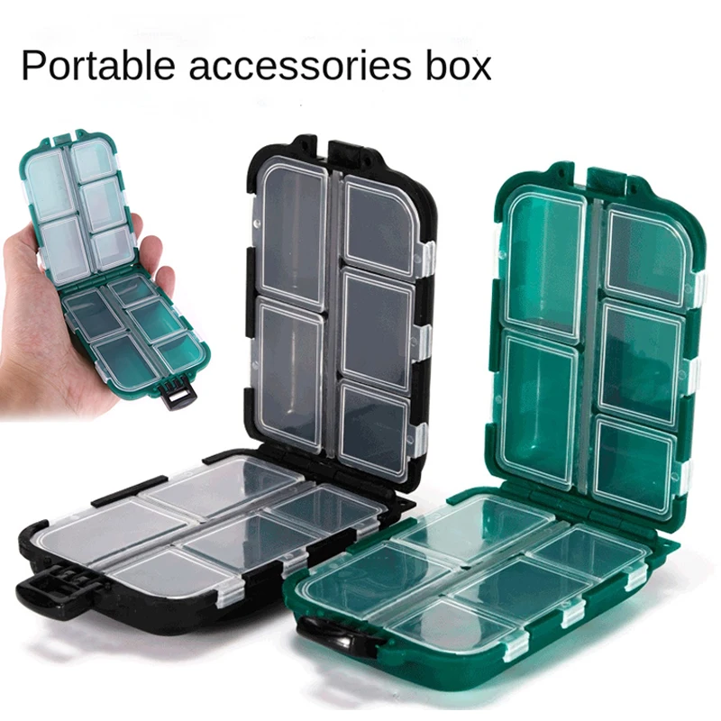 

10 Compartment Mini Storage Case Flying Fishing Tackle Box Fishing Spoon Hook Bait Storage Box Fishing Accessories