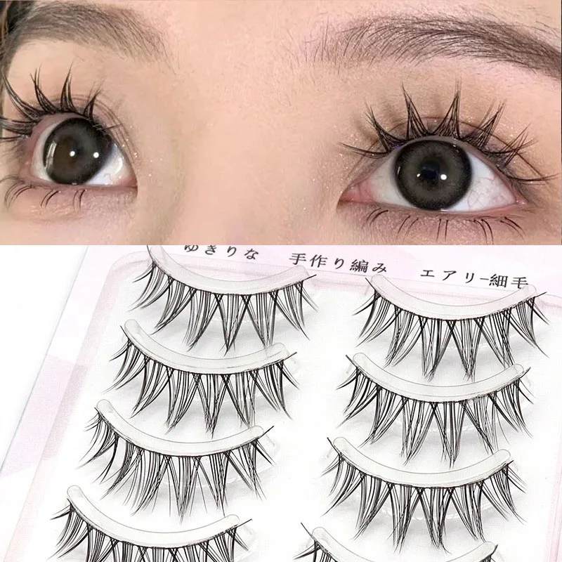 

New Comics Cat Ear Fake Mink Eyelash Handmade Soft Curl Lash Thick Cross Mesh Long Lashes Makeup Tools For Eyelashes Exension