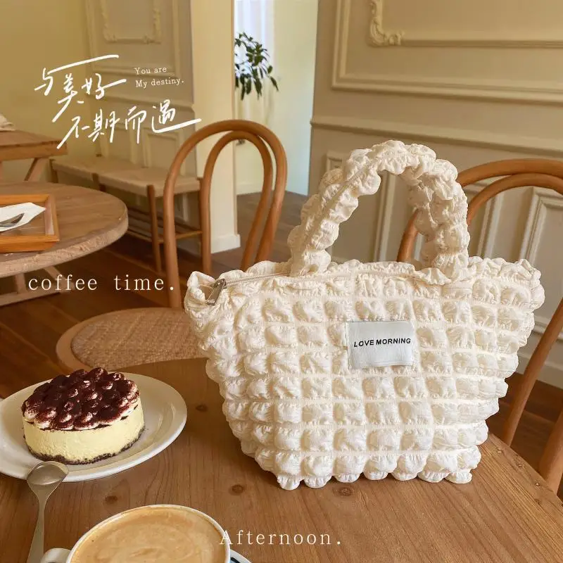 

Портативная сумка для бенто с пузырьками и цветами, новинка 2022, сумки для ланча в японском и корейском стиле для девушек и студентов