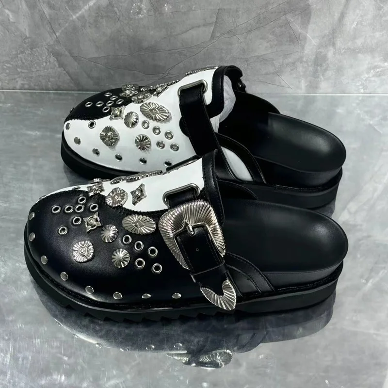 Сандалии из натуральной кожи для мужчин и женщин дышащие шлепанцы круглый носок