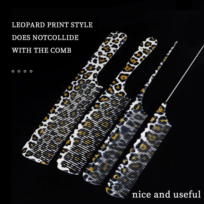 

Leopard print style Salon Hair Cutting Comb Hairdressing Anti-static Barber Haircut Comb