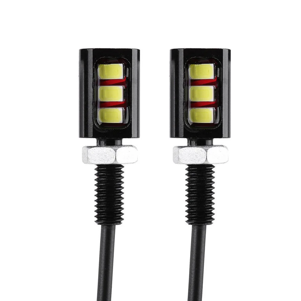 

2PCS LED Car Motorcycle License Number Plate Lights Lamp Auto Tail Front Screw Bolt Bulbs Lamps Light Source 3 led 5630 SMD