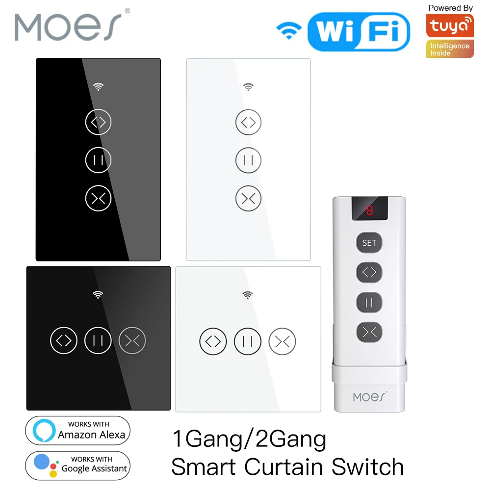 Фото Умный переключатель для штор Moeshouse, Wi-Fi, с электроприводом, работает с Alexa Echo Google Home №1